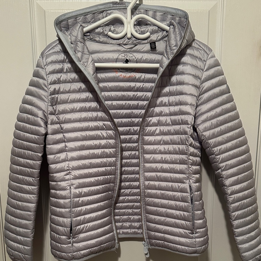 Women's Gray Puffer Jacket - save the duck